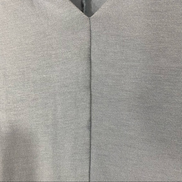 Eileen Fisher Tencel and Lyocell Blue V Neck Long Sleeve Top - Picture 3 of 8